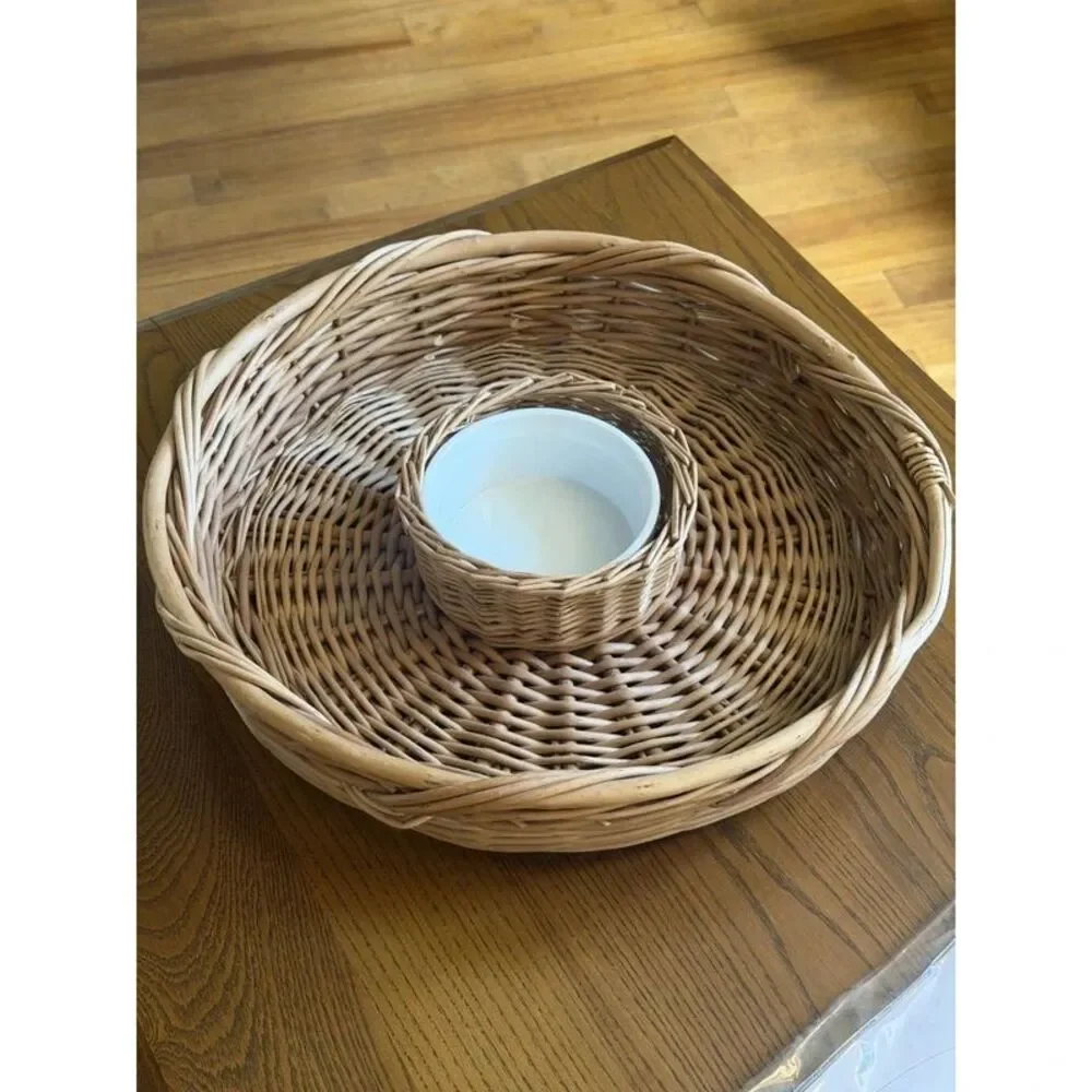 Wicker Basket Natural Rattan Woven Rustic Farmhouse Decor 10